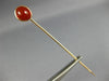 ANTIQUE AAA RED CABOCHON AGATE 14KT YELLOW GOLD 3D CLASSIC LAPEL PIN #26532