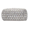 ESTATE WIDE 1.58CT DIAMOND 18K WHITE GOLD 3D PAVE SEMI ETERNITY ANNIVERSARY RING