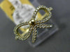 ESTATE WIDE .25CT ROUND DIAMOND 14KT YELLOW GOLD 3D OPEN BOWTIE FUN LOVE RING