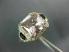 LARGE 4.82CT DIAMOND AAA MORGANITE & GARNET 14K ROSE 3D 3 STONE ENGAGEMENT RING