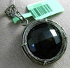 ESTATE LARGE 25.0CT BLACK ONYX 18KT BLACK GOLD WOVEN SOLITAIRE FLOATING PENDANT
