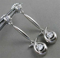 ESTATE .55CTW DIAMOND 14KT WHITE GOLD HANGING DANGLE STUD EARRINGS FG VS #16071