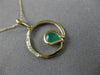 ESTATE .03CT DIAMOND & AAA EMERALD 14KT YELLOW GOLD CIRCLE OF LIFE FUN PENDANT