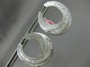 ESTATE LARGE 7.55CT ROUND & BAGUETTE DIAMOND 18KT WHITE GOLD MOON HOOP EARRINGS