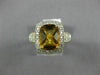 EXTRA LARGE 3.40CT DIAMOND & AAA CITRINE 14KT 2 TONE GOLD CUSHION FILIGREE RING