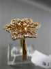 ESTATE LARGE .68CT DIAMOND 14KT ROSE GOLD 3D FLOWER STAR ETOILE FILIGREE RING