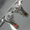 ESTATE .36CT DIAMOND 18KT WHITE GOLD FLOWER CLUSTER HUGGIE POST EARRINGS #21306