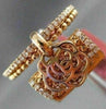 ESTATE .27CT DIAMOND 18KT ROSE GOLD HANDCRAFTED FLOWER HANDBAG FLOATING FUN RING