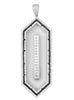 EXTRA LARGE 4.22CT DIAMOND & CRYSTAL & BLACK ENAMEL 18KT WHITE GOLD FUN PENDANT