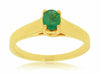 .35CT AAA EMERALD 14KT YELLOW GOLD 3D OVAL LUCIDA SOLITAIRE FUN RING