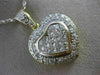 ESTATE LARGE 2.60CT DIAMOND 18K WHITE & YELLOW GOLD 3D PAVE HEART PENDANT #99988