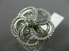 ESTATE MASSIVE 1.34CT ROUND DIAMOND 14K WHITE GOLD 3D OPEN FLOWER COCKTAIL RING