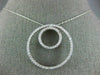 ESTATE 1.45CT DIAMOND 14K WHITE GOLD 3D DOUBLE CIRCLE OF LIFE LOVE PENDANT #1081