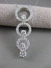 ESTATE 1.06CT DIAMOND 14K WHITE GOLD LONG DESIGNER CIRCLE JOURNEY PENDANT #2384