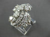 ANTIQUE LARGE 2.85CT OLD MINE ROUND DIAMOND 14KT WHITE GOLD FILIGREE RING #21231