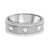 .28CT DIAMOND 14KT WHITE GOLD ROUND ETOILE 3 ROW MATTE & SHNIY ANNIVERSARY RING