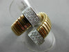 ESTATE LARGE .50CT DIAMOND 18KT 2 TONE GOLD 3D FLEXIBLE CRISS CROSS FUN RING VVS