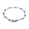 LARGE 4.95CT DIAMOND & AAA SAPPHIRE 18K WHITE GOLD OVAL INFINITY TENNIS BRACELET
