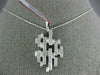 LARGE .92CT DIAMOND 18KT WHITE GOLD ROUND & BAGUETTE BRICK FUN FLOATING PENDANT