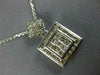 .56CT DIAMOND 14KT WHITE GOLD 3D ROUND & PRINCESS INVISIBLE SQUARE PENDANT #703