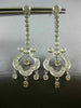 ANTIQUE 1.96CT DIAMOND 14K WHITE GOLD FILIGREE CHANDELIER HANGING EARRINGS #1680