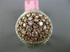 ESTATE LARGE 2.45CT PINK & WHITE DIAMOND 18KT 2 TONE GOLD MULTI SHAPE OVAL RING