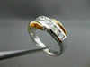 ESTATE 1.20CT DIAMOND 14KT TWO TONE GOLD DIAGONAL WAVE ANNIVERSARY RING #19620