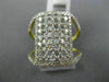 ESTATE LARGE 1.16CT DIAMOND 14KT WHITE & YELLOW GOLD MULTI ROW RECTANGULAR RING