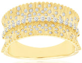 ESTATE WIDE .55CT DIAMOND 14KT YELLOW GOLD 3D MULTI ROW ETOILE ANNIVERSARY RING