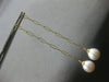 ESTATE LARGE AAA SOUTH SEA PEARL 14KT YELLOW GOLD 3D MULITI LINK LONG HANGING EARRINGS