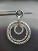ESTATE LARGE 1.0CT DIAMOND 14KT WHITE GOLD CIRCLE OF LIFE ETOILE HOOP EARRINGS