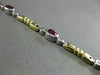 ESTATE 2.17CT DIAMOND & RUBY 14K TWO TONE GOLD BY THE YARD BEZEL TENNIS BRACELET