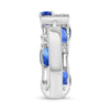 WIDE 3.45CT DIAMOND & AAA SAPPHIRE 14KT WHITE GOLD MULTI SHAPE HANGING EARRINGS