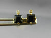 ESTATE .74CT DIAMOND & AAA SAPPHIRE 14K YELLOW GOLD SQUARE STUD EARRINGS #22824