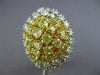 ESTATE EXTRA LARGE 7.41CT WHITE & INTENSE YELLOW DIAMOND 18K 2 TONE GOLD 3D RING