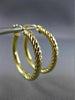 ESTATE 14KT YELLOW GOLD 3D DOUBLE SIDED ROPE CLASSIC HOOP EARRINGS #25144