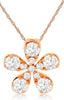 ESTATE .50CT DIAMOND 14KT ROSE GOLD FLOWER MULTI LEAF FUN LOVE FLOATING PENDANT