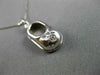 ESTATE .03 DIAMOND 14KT WHITE GOLD HANDCRAFTED BOW BABY GIRL SHOE PENDANT #21949