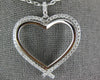 ESTATE LARGE .76CT DIAMOND 18KT WHITE GOLD 3D CLASSIC DOUBLE HEART LOVE PENDANT