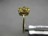 ESTATE .65CT ROUND DIAMOND & AAA OVAL CITRINE 14K YELLOW GOLD FLOWER SQUARE RING