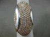 ESTATE EXTRA LARGE 3.23CT PINK DIAMOND 18K WHITE & ROSE GOLD OVAL SHAPE FUN RING