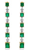 2.94CT DIAMOND & AAA EMERALD 18KT 2 TONE GOLD PRINCESS & ROUND HANGING EARRINGS