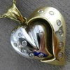 ESTATE .30CT DIAMOND 14KT WHITE & YELLOW GOLD DOUBLE HEART ETOILE PENDANT #17199
