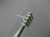 LARGE 3.05CT DIAMOND & AAA SAPPHIRE & EMERALD 14KT WHITE GOLD 3D SQUARE EARRINGS