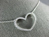 ESTATE .27CT DIAMOND 18K WHITE GOLD 3D CLASSIC OPEN HEART LOVE NECKLACE