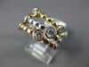 ESTATE WIDE .75CT DIAMOND 14KT TRI COLOR GOLD 3D BEZEL STACKABLE FUN RING SET