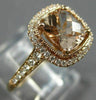ESTATE LARGE 1.40CT DIAMOND & AAA MORGANITE 14KT ROSE GOLD HALO ENGAGEMENT RING