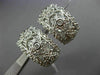 ESTATE LARGE 1.0CT DIAMOND 14KT WHITE GOLD 3D FLOWER CLIP ON HANGING EARRINGS