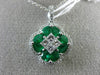 ESTATE LARGE 1.11CT DIAMOND & AAA EMERALD 18KT WHITE GOLD 3D MULTI SHAPE PENDANT