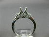 .6CT DIAMOND 14K WHITE GOLD 3 STONE FILIGREE MILGRAIN SEMI MOUNT ENGAGEMENT RING